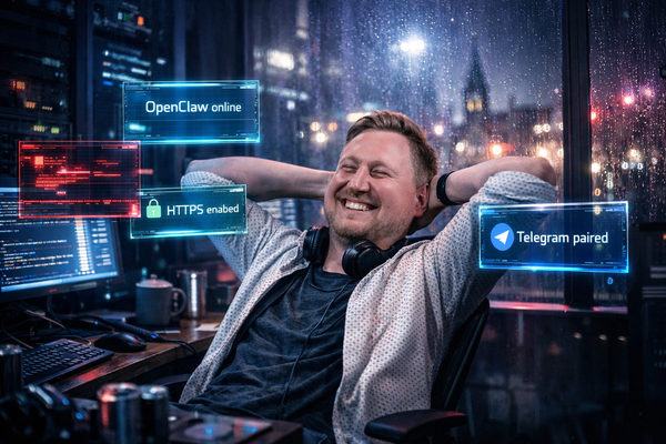 OpenClaw lebt. 🦀🔥 (nach 20h Konfigurieren & Investment)